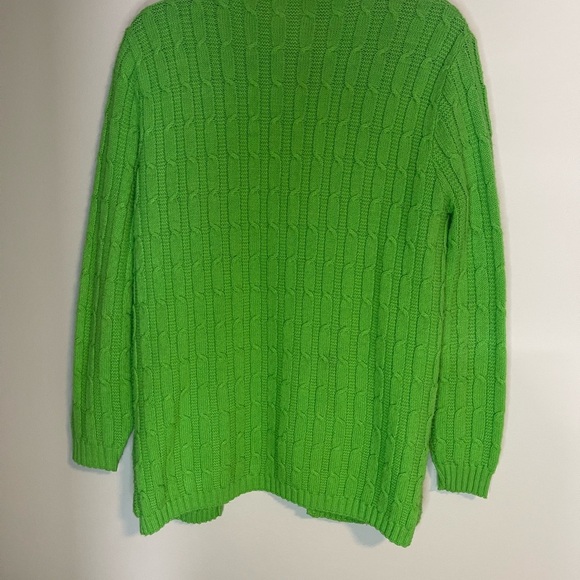 Green Cable Knit Women's vintage cardigan Sweater size medium/ large - Picture 4 of 6